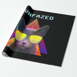 80s Retro Vaporwave Aesthetic Style Unfazed Cat