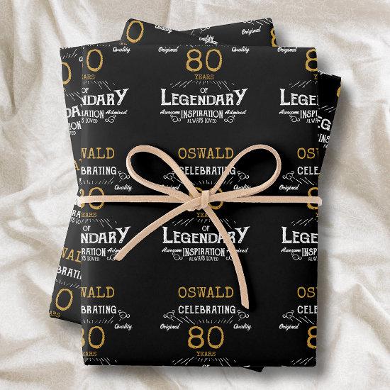 80th Birthday Black Gold  Legendary Retro  Sheets