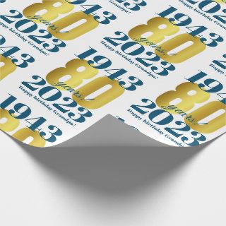 80th Birthday Blue Gold