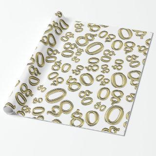 80th Birthday Gold/White number 80 Pattern (L)