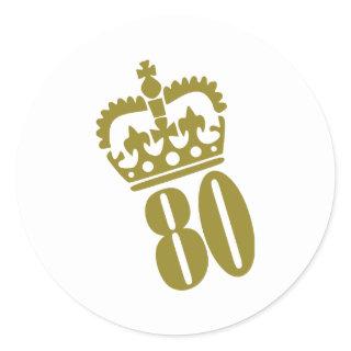 80th Birthday - Number – Eighty Classic Round Sticker