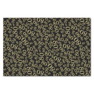 80th Gold/Black Party Random Number Pattern Tissue Paper