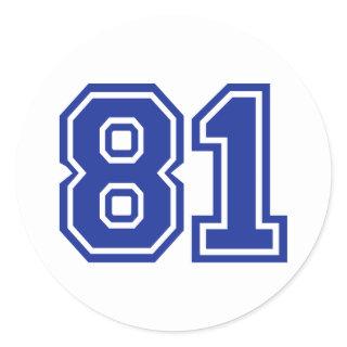 81 - number classic round sticker