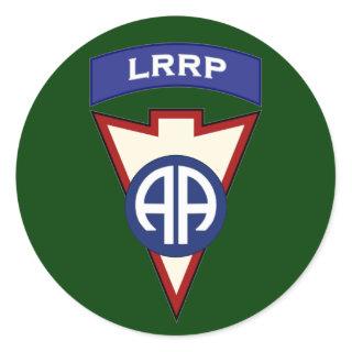 82d Airborne LRRP Recondo pocket patch Classic Round Sticker
