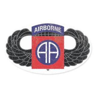 82nd Airborne Division "All American" - RUSTIC Oval Sticker