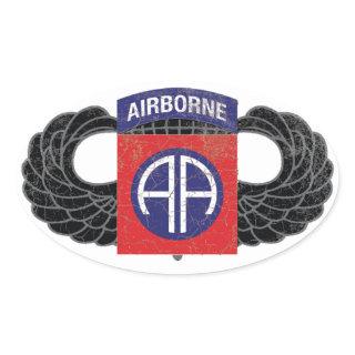 82nd Airborne Division "All American" - RUSTIC Oval Sticker