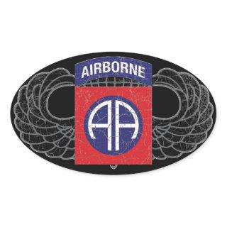 82nd Airborne Division "All American" - RUSTIC Oval Sticker