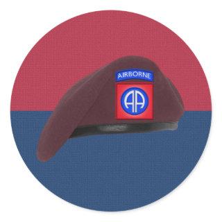 82nd Airborne Division Iconic Beret Classic Round Sticker