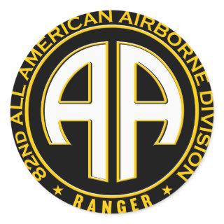 82nd All American Airborne Ranger Casual Patch Classic Round Sticker