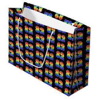 82nd Birthday: Fun Rainbow Event Number 82 Pattern Large Gift Bag