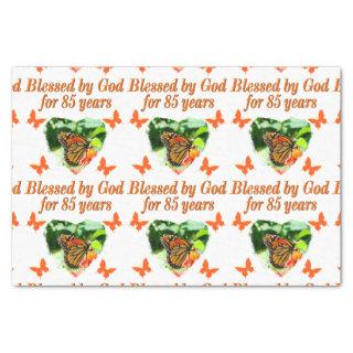 85TH BIRTHDAY BLESSED BY GOD BUTTERFLY DESIGN TISSUE PAPER