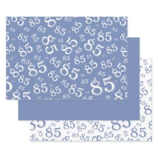 85th Milestone Birthday Blue/White Number Pattern  Sheets
