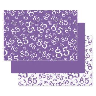 85th Milestone Birthday Purple Number Pattern 85  Sheets