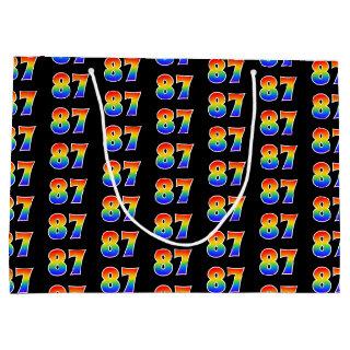 87th Birthday: Fun Rainbow Event Number 87 Pattern Large Gift Bag