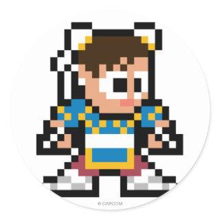 8-Bit Chun-Li Classic Round Sticker
