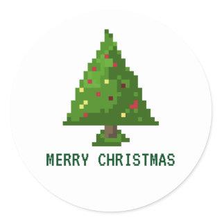 8-bit Geek Pixel Tree Christmas Holiday Stickers