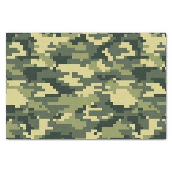 8 Bit Pixel Digital Woodland Camouflage / Camo Tissue Paper