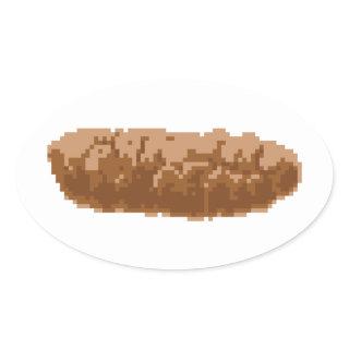 8 Bit Pixel Poop Oval Sticker
