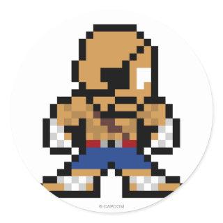 8-Bit Sagat Classic Round Sticker