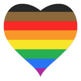 8-Striped LGBT Pride Flag Heart Sticker