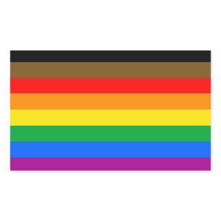 8-Striped LGBT Pride Flag Rectangular Sticker