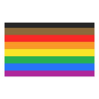 8-Striped LGBT Pride Flag Rectangular Sticker