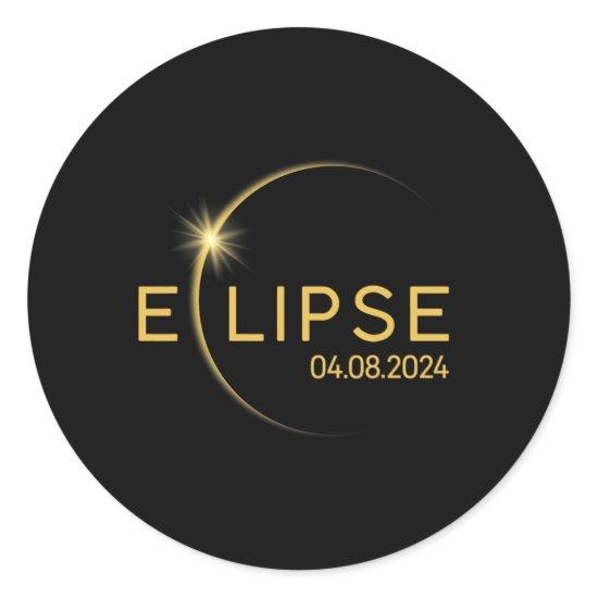 8 Total Solar Eclipse 2024  Classic Round Sticker