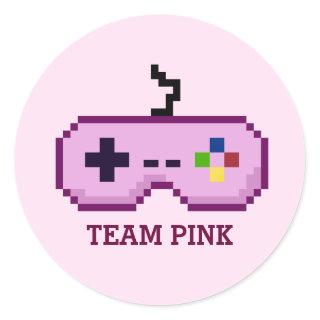 8bit Gamer Gender Reveal Team Pink Stickers