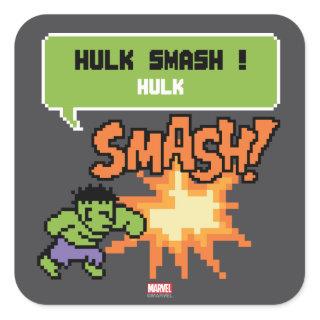 8Bit Hulk Attack - Hulk Smash! Square Sticker