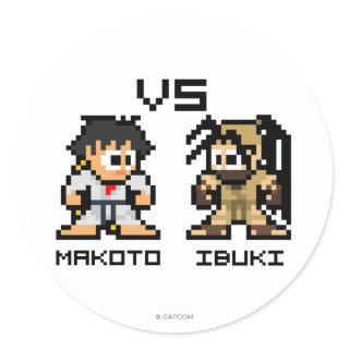 8bit Makoto VS Ibuki Classic Round Sticker