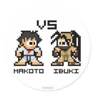 8bit Makoto VS Ibuki Classic Round Sticker