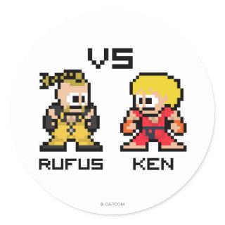 8bit Rufus VS Ken Classic Round Sticker