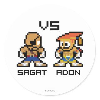 8bit Sagat VS Adon Classic Round Sticker