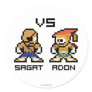 8bit Sagat VS Adon Classic Round Sticker