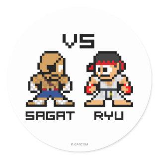 8bit Sagat VS Ryu Classic Round Sticker