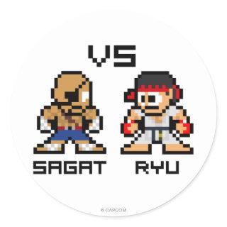 8bit Sagat VS Ryu Classic Round Sticker