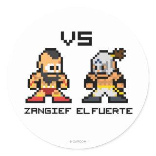8bit Zangief VS El Fuerte Classic Round Sticker