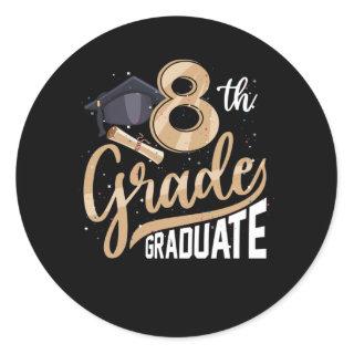 8th Grade Graduate Class 2022 Graduation Senior Classic Round Sticker
