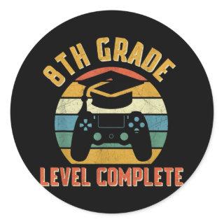 8th Grade Level Complete School Graduation Classic Round Sticker