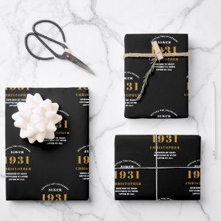 90th Birthday 1931 Black Gold For Him Personalized  Sheets