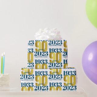 90th Birthday Blue Gold