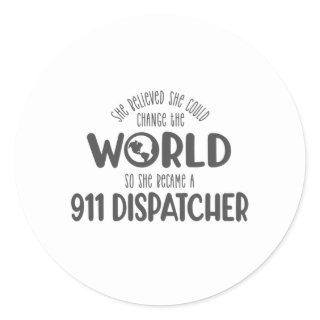 911 dispatcher, responder, police, thin blue line classic round sticker