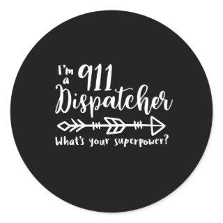911 dispatcher, responder, police, thin blue line classic round sticker