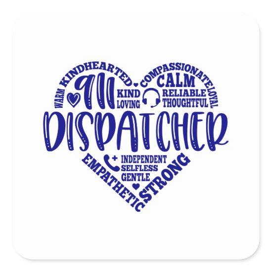 911 dispatcher, responder, police, thin blue line square sticker