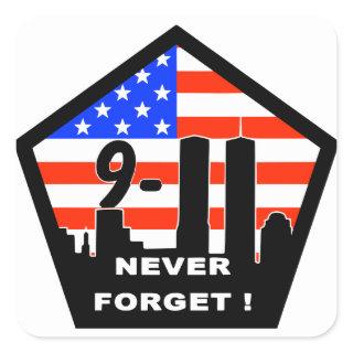 911 never forget square sticker