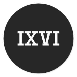 96 Ancient Ro Numerals Classic Round Sticker