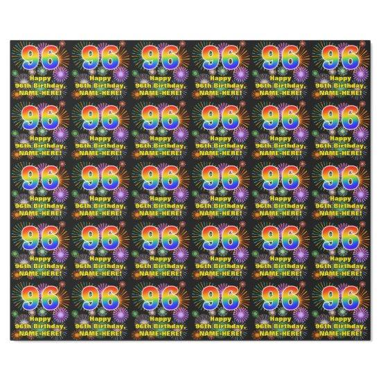 96th Birthday: Fun Fireworks, Rainbow Look # “96”