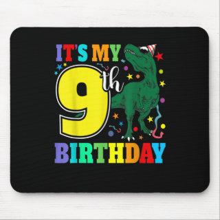 9 Year Old Gifts 9th Birthday Boy Rawr I'm 9 T Rex Mouse Pad