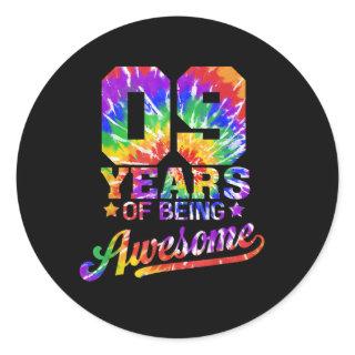 9 Years of Being Awesome 9th Birthday Gift Classic Round Sticker