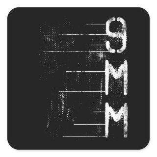9MM Gun Ammo Firing Range Target Practice Hunting Square Sticker